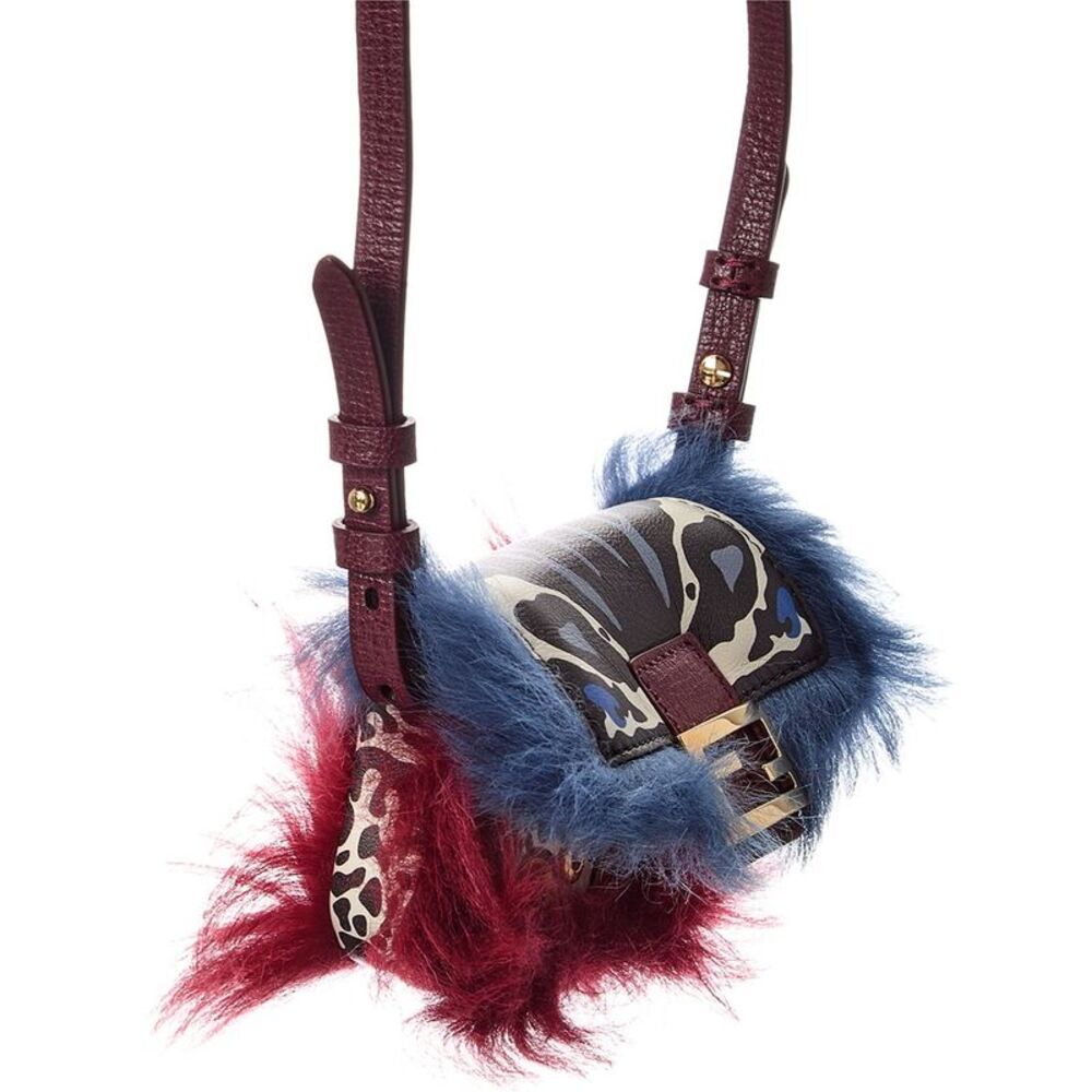 Fendi Nano Baguette Leather Bag Charm, Blue - Picture 3 of 4